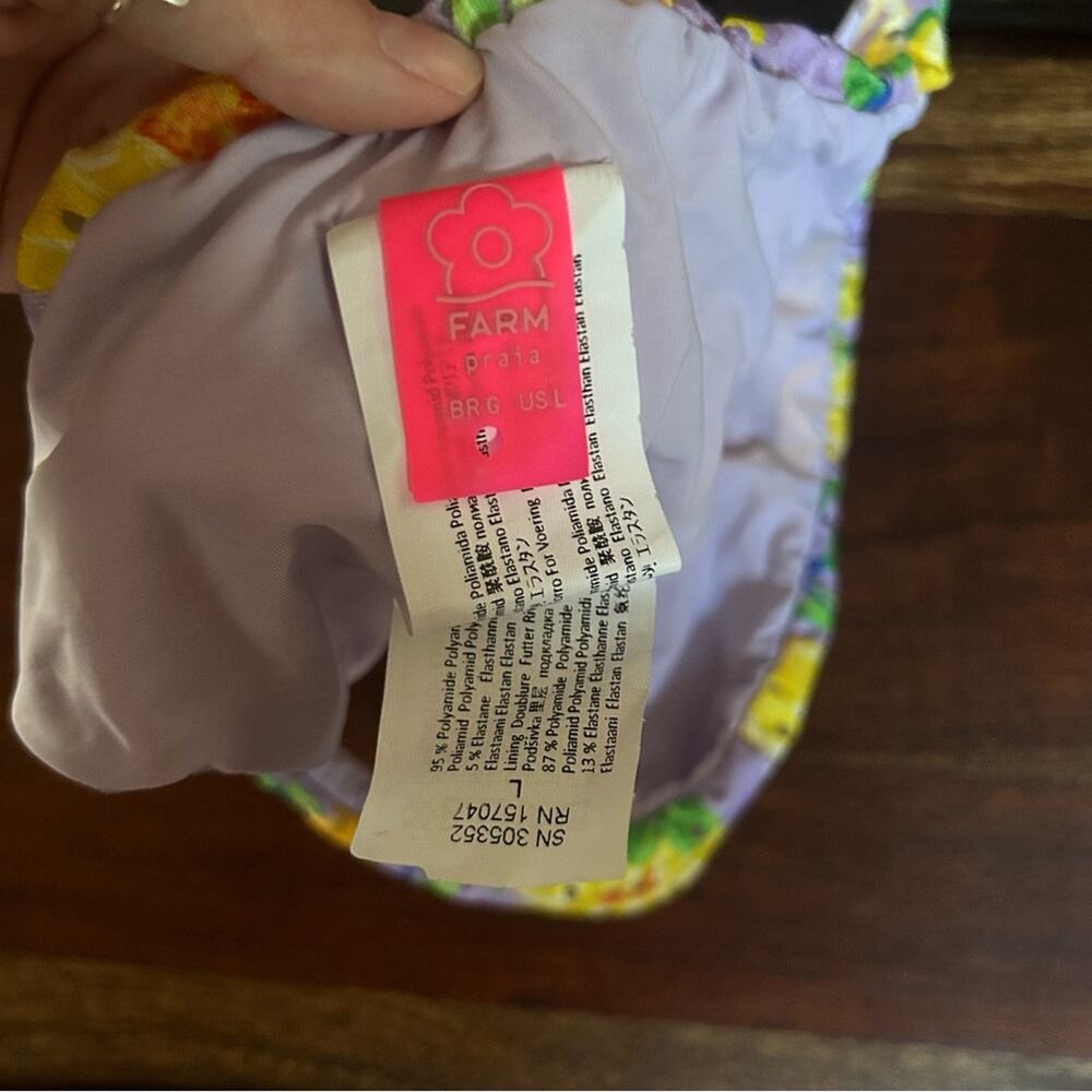 FARM RIO Lemon Dream Low Rise Bikini Bottom Swim‎ Bathing Suit Floral NEW Size L - Picture 6 of 7